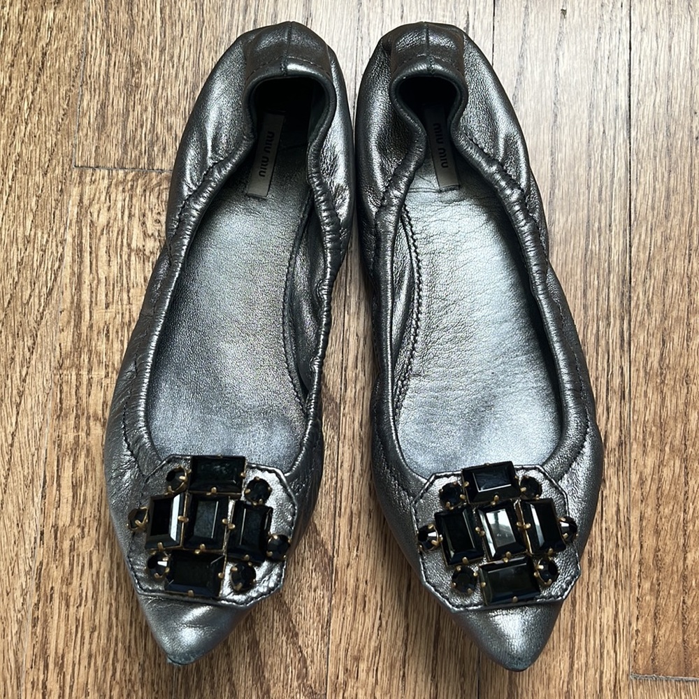 Miu Miu Crystal Flats